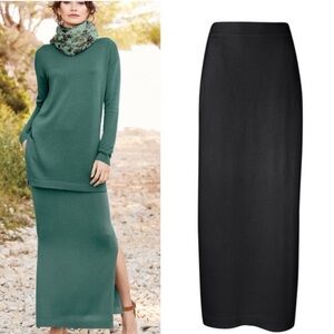 NWT Peruvian Connection Black Dorsay Skirt Sz M